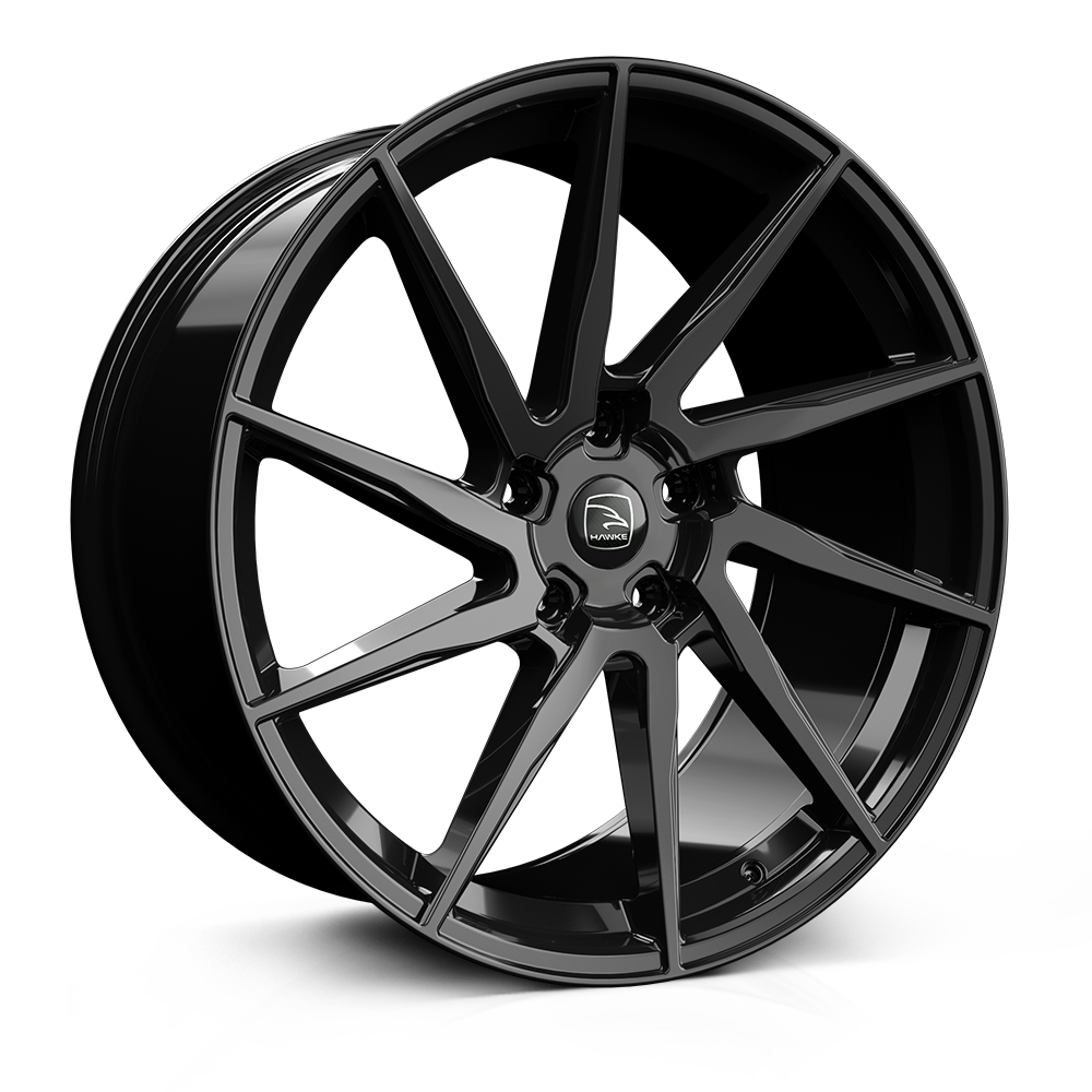Hawke Arion 23 inch wheel finished in Jet Black; drilled to 5-120 stud pattern