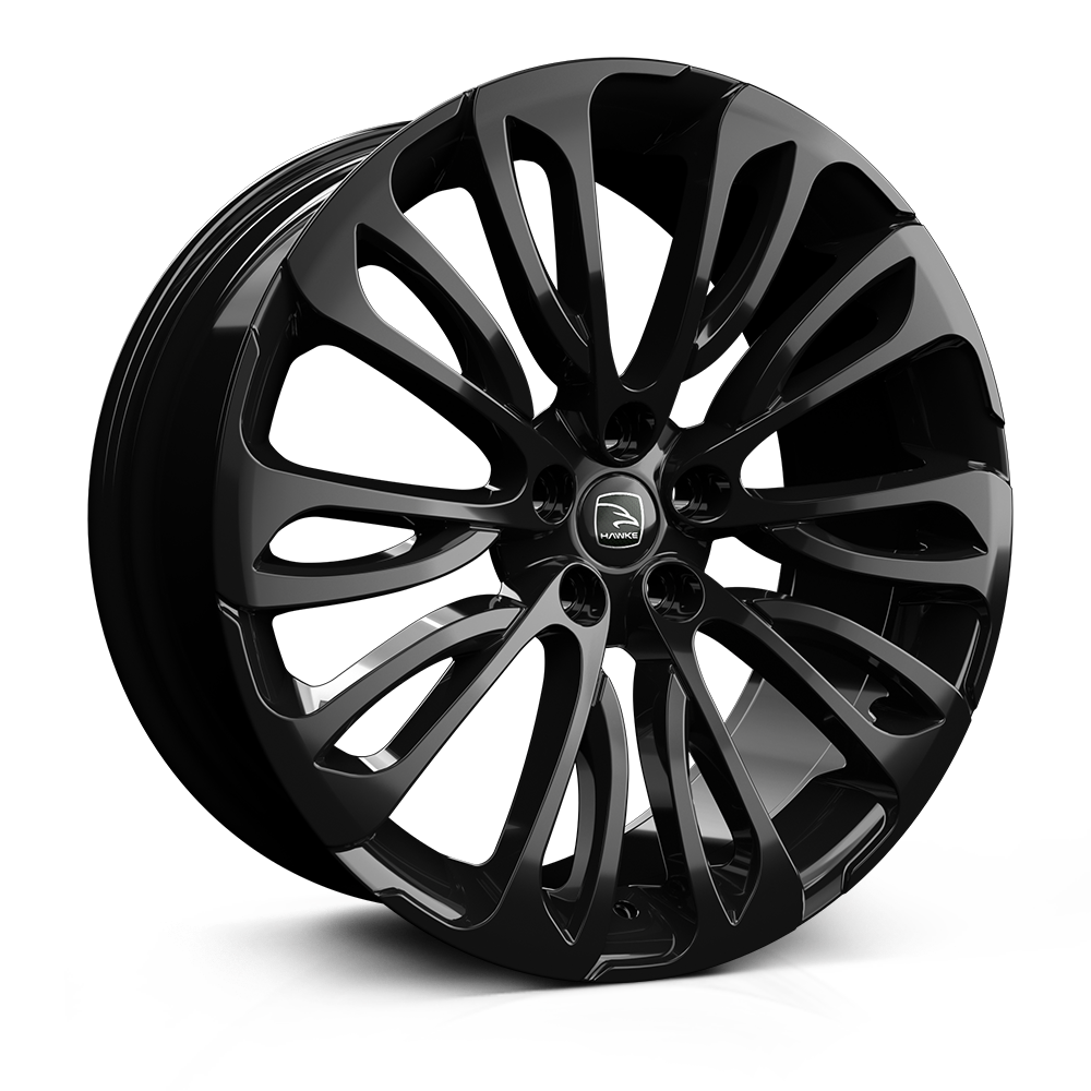 Hawke Halcyon 22 inch wheel finished in Black; drilled to 5-120 stud pattern
