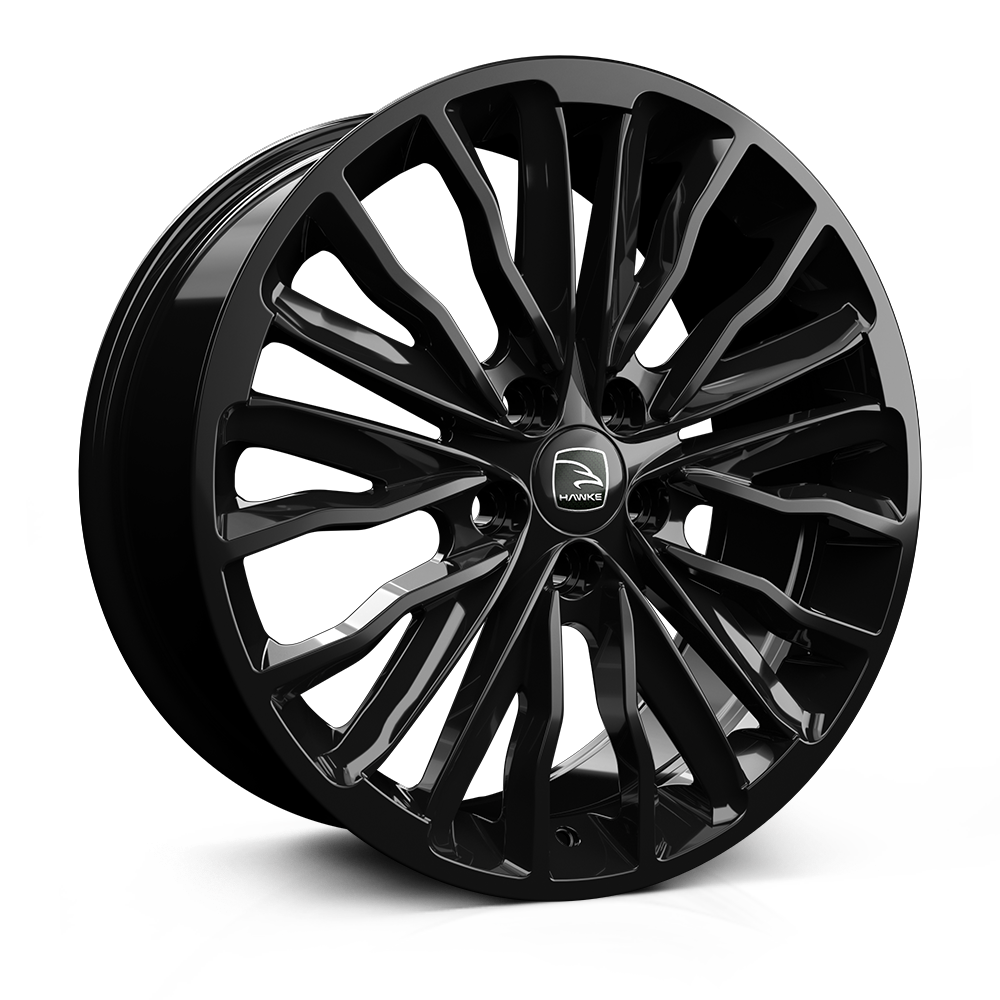 Hawke Harrier 20 inch wheel finished in Black; drilled to 5-108 stud pattern