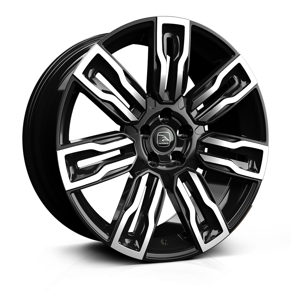 Hawke Hermes 22 inch wheel finished in Black Polish; drilled to 5-120 stud pattern