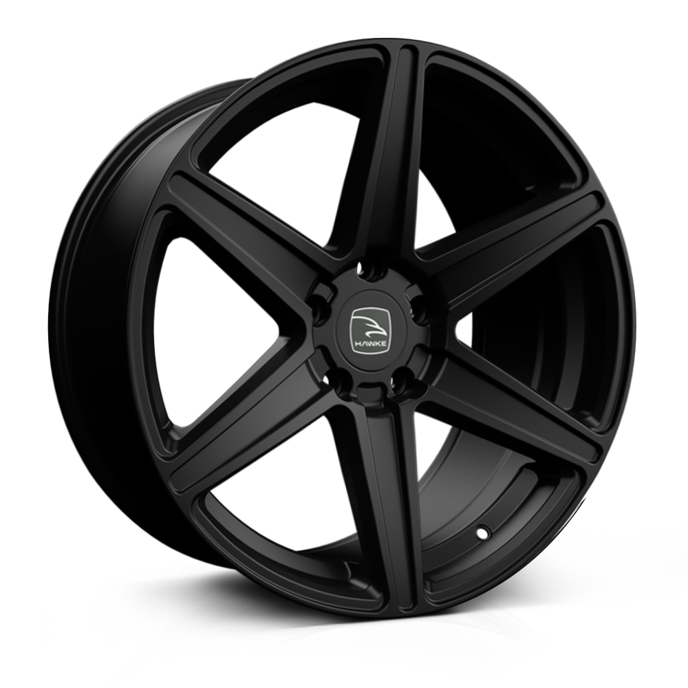 Hawke Ridge 20 inch wheel finished in Matt Black; drilled to 5-120 stud pattern