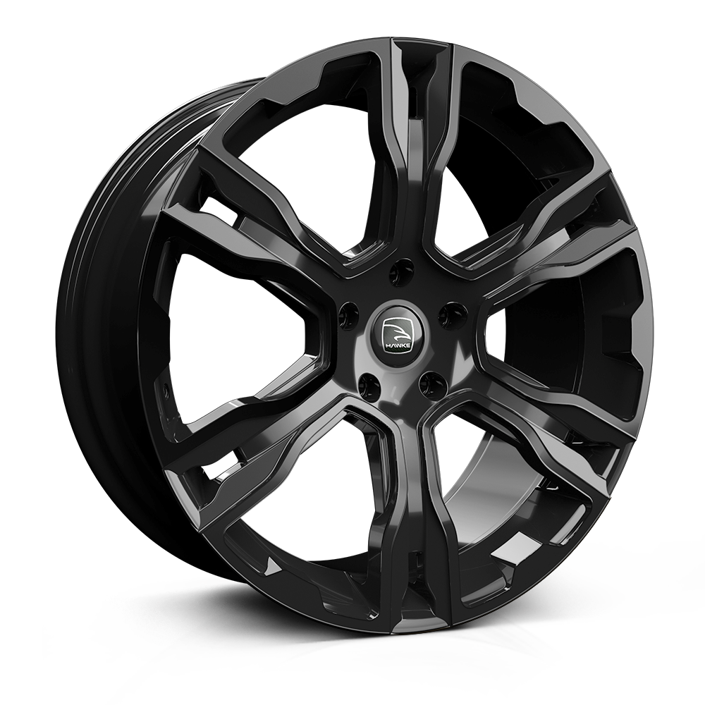 Hawke Spirit 22 inch wheel finished in Black; drilled to 5-120 stud pattern