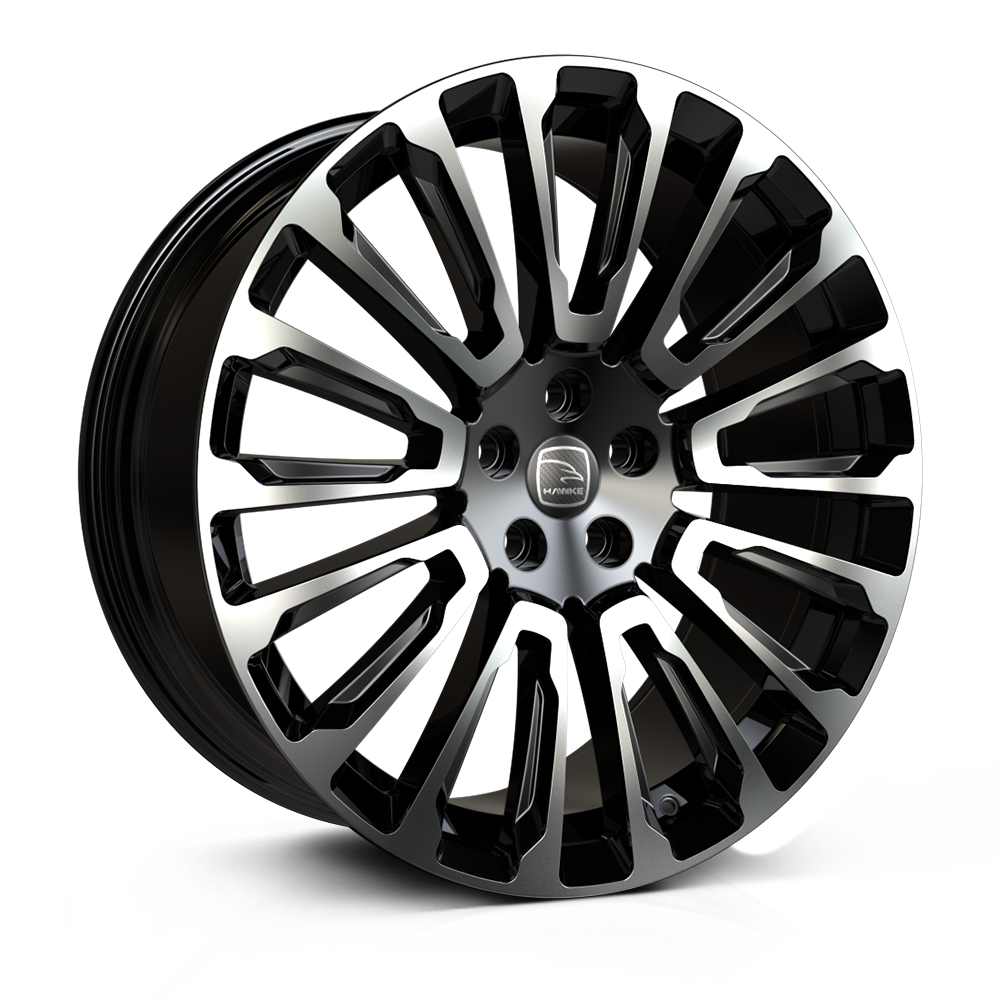 Hawke Talon 22 inch wheel finished in Black Polish; drilled to 5-120 stud pattern