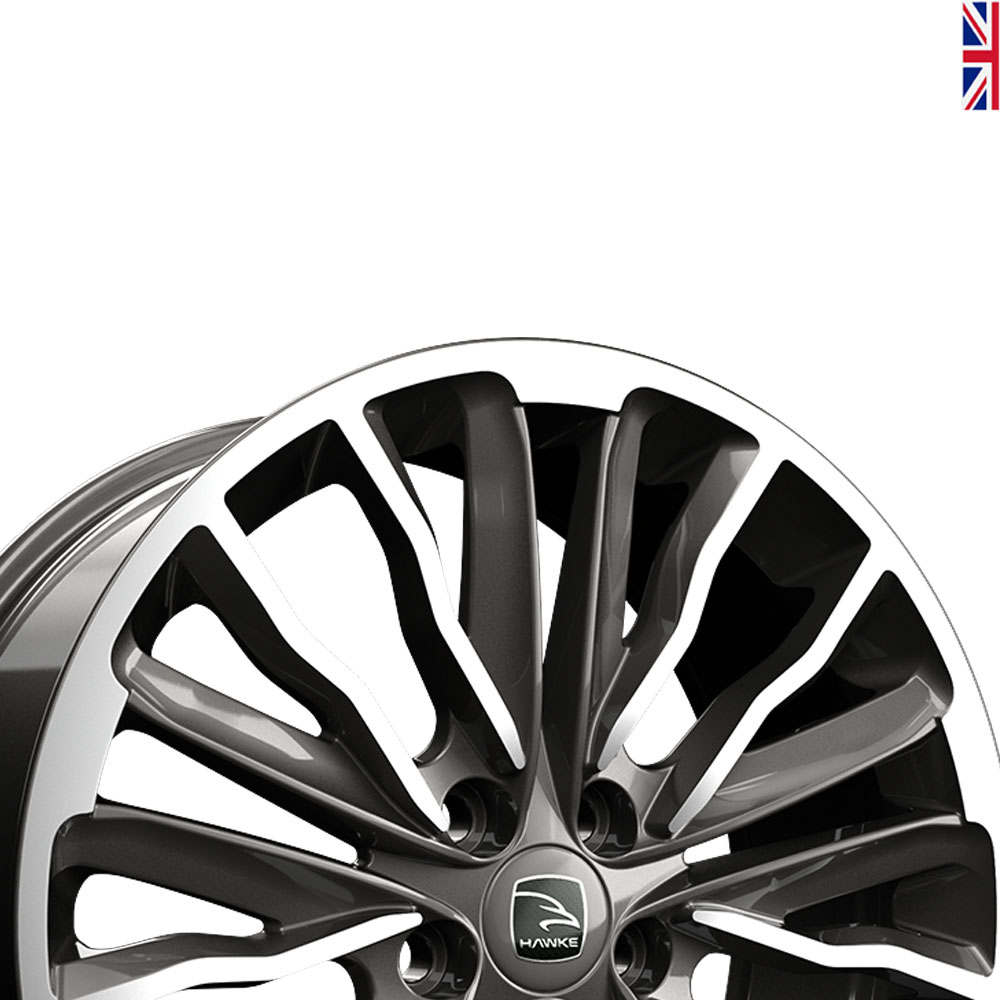 HAWKE HARRIER 22" Alloy Wheels Gunmetal Polish Alloys fit LAND ROVER
