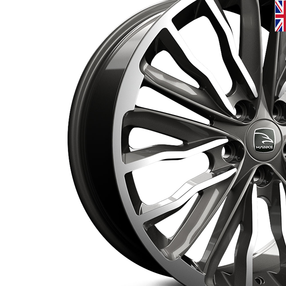 HAWKE HARRIER 22" Alloy Wheels Gunmetal Polish Alloys fit LAND ROVER