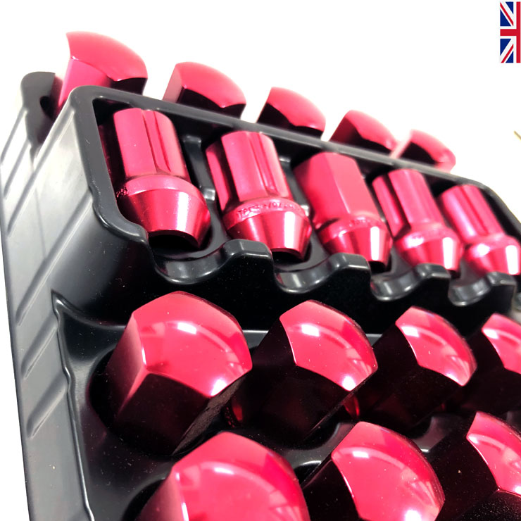 TPI XR ligero Tuercas de Rueda 12x1.25 X 16 Rojo